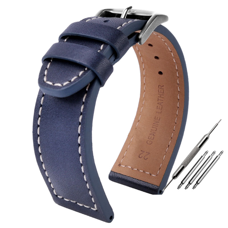 Bracelet de montre en cuir véritable souple et confortable pour Citizen Eco-Drive CA0695-17E série Ca4210 Aw1360, accessoires de bracelet de montre pour hommes 22mm: Noir gris / 22mm