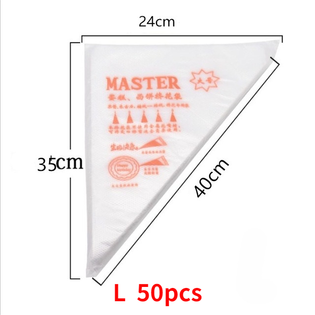 100/50/20 PCS Disposable Pastry Bag S/M/L Confectionery Bags Cake Cream Icing Fondant Decorating Kitchen Baking Piping Bag Tools: light yellow