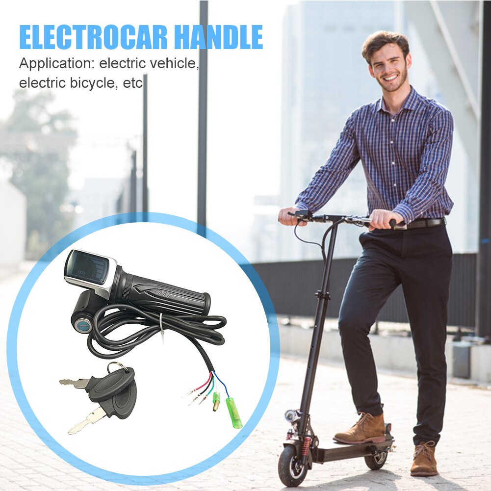 E-cykel gashåndtag elektrisk scooter hastighedsstyr accelerator m / led display elektrisk cykeltilbehør 36/48/60v