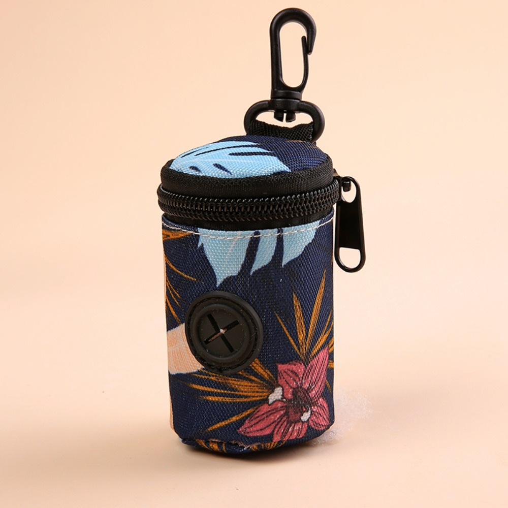 Dispensador de bolsas para excrementos de perro, accesorio portátil para caminar, soporte para bolsas de residuos, organizador de bolsas de basura con cremallera, suministros para mascotas: plum