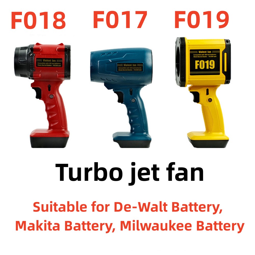 Jet-Gebläse, tragbarer heftiger Turbo-Lüfter für Makita/Dewalt/Milwaukee, 18 V, 20 V Lithium-Batterie, kabelloser Handventilator, 12-Blatt-Blatt-Blatt