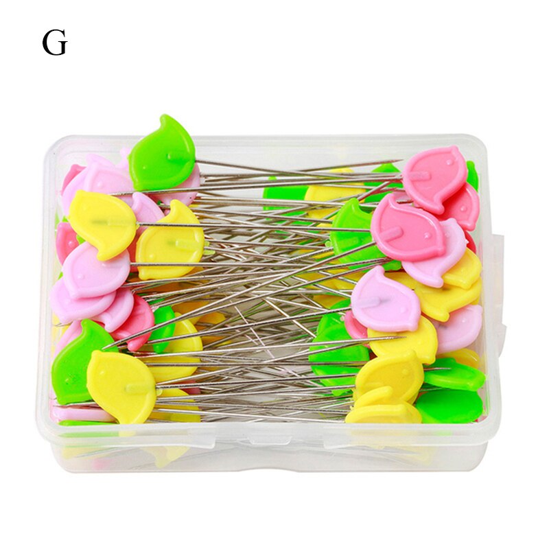 50PCS/box Stainless Steel Color Button Needle Pins Head Flat-head Sewing Pins DIY Clothing Fabric Dressmaking Sewing Supplies: G