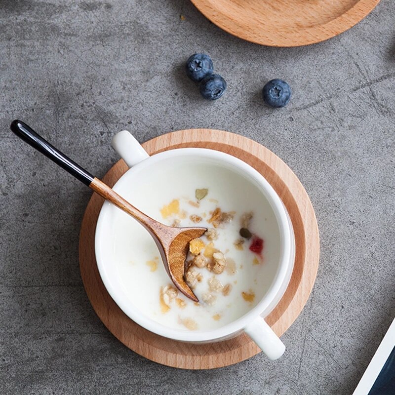Cuillères à soupe japonaise en bois, cuillère à Dessert, petite cuillère à café en bois, cuillère à glace pour enfants, ustensiles de cuisine en bois, vaisselle 1 pièce