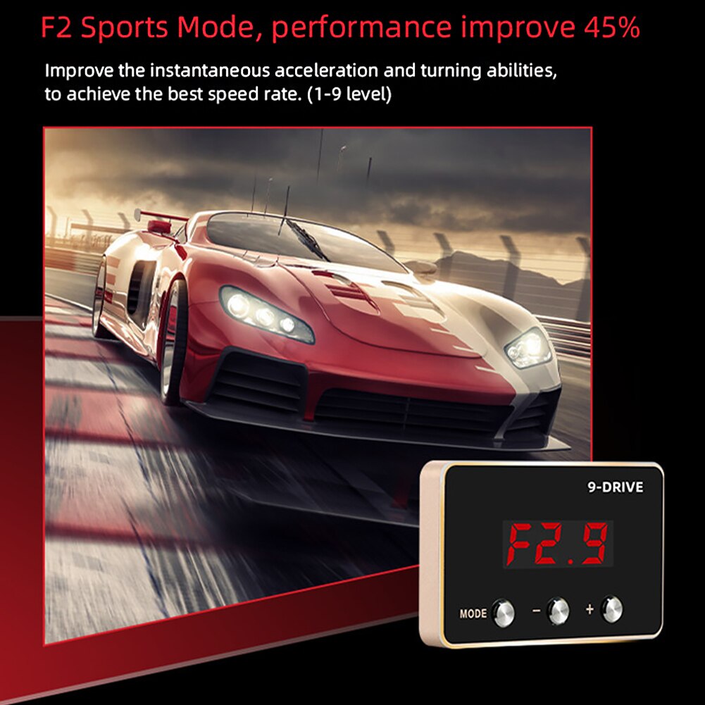 Plug And Play Throttle Controller Pedal Commander Car Electronic Power Converter Digital Display 9 Drives Racing LCD Screen