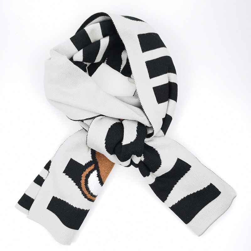 PPXX Cartoon Bear Winter Wool Girl Scarf Boy Soft Warm Thick Kids Boys Girls Shawls Wrap Children Scarves Accessories: Light Grey