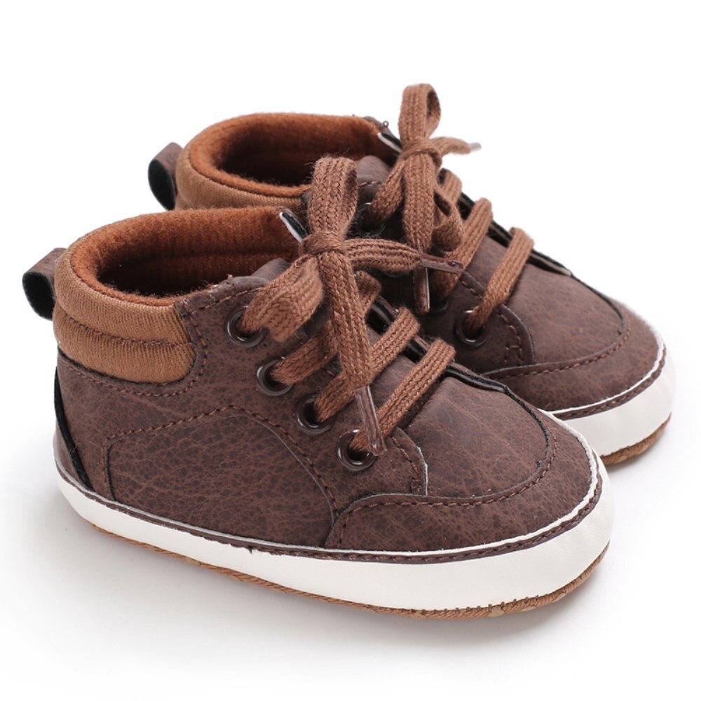 Nyfödd baby barn flicka pojkar söt bomull första gångare snörskor sneakers skor