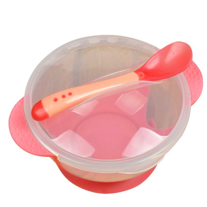 Peuter Baby Kids Feeding Baby Kinderen Servies Kom Plaat Training Lepel Binaural Deksel met Sucker