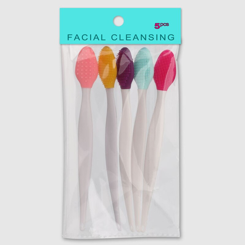 2 stk leppe- og neseskrubbebørste silikon eksfolierende leppebørste dobbeltsidig myk leppe nese peeling skrubbeverktøy