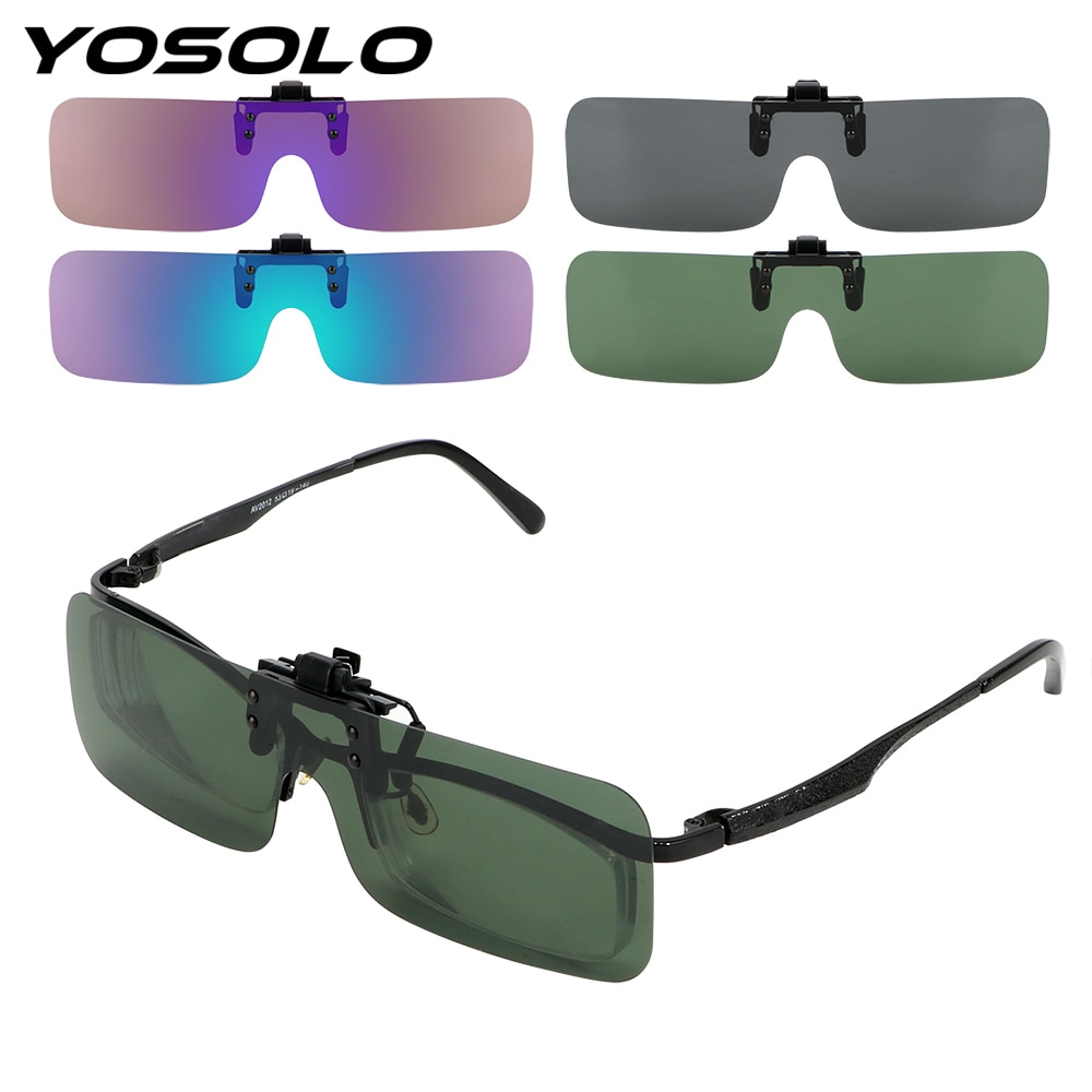 YOSOLO-gafas de sol polarizadas con Clip para Conductor de coche, lentes de visión nocturna para conducción antideslumbrantes