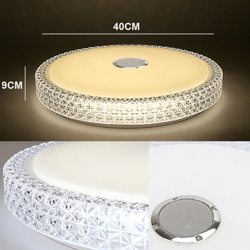 Led Ceiling Lamp Bluetooth Speaker Crystal Acrylic Wireless Music Light for Bedroom Home Lighting Orateur Altavoz Plafonnier