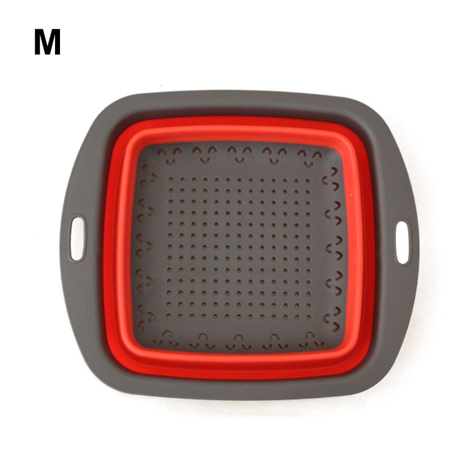 Passoire pliable passoire pliante pour drainer les légumes fruits cuisine Durable pliable trémie filtre panier: Red M