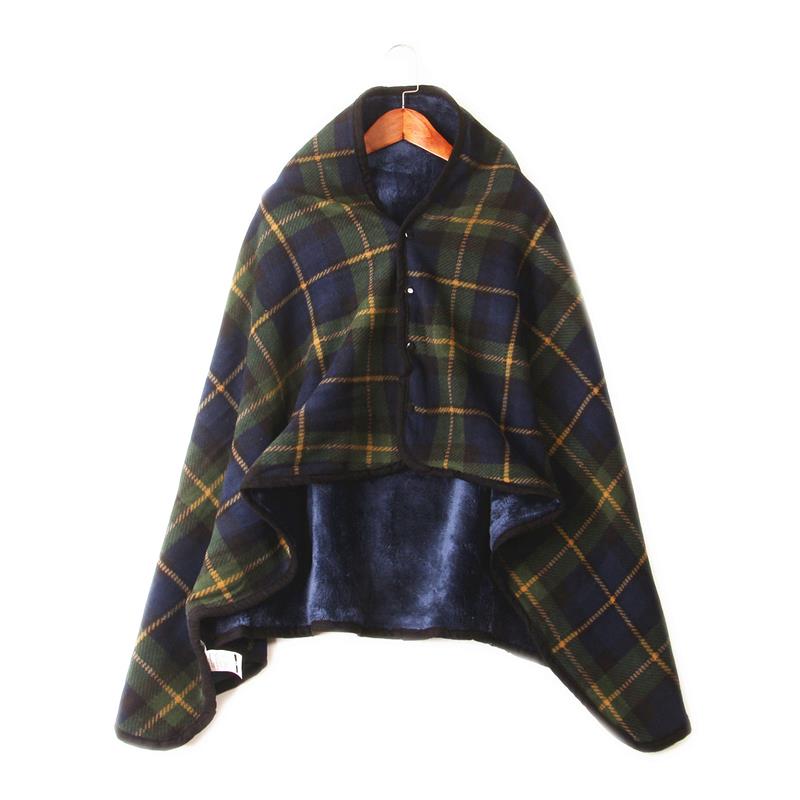 Manta polar de franela a cuadros para el hogar y la Oficina, chal cálido para perezosos, con botón, de la rodilla para piernas, toalla tejida, poncho: Green plaid