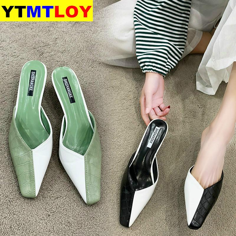 sommer Frauen Sandalen Hochzeit Schuhe Braut Spitz Frau Hausschuhe Niedrigen Fersen Kleid Schuh alias mujer Zapatos Mujer