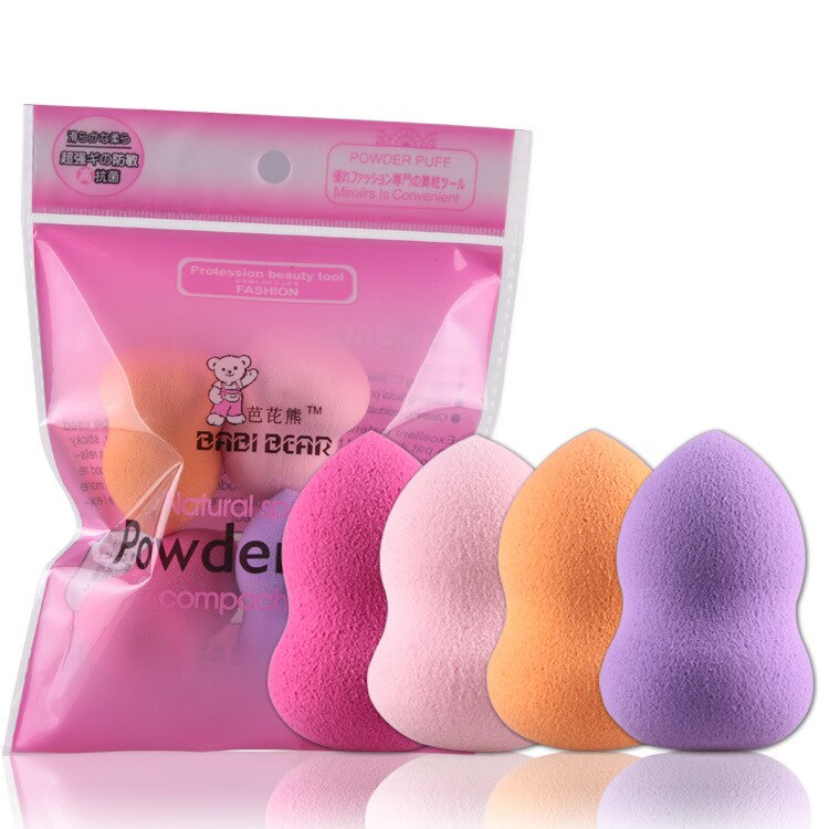 Vrouwen 4 Stuks Professionele Make-Up Spons Blush Foundation Puff Multi Shape Sponzen Make-Up Kwasten Raden Lof: 4pcs-gourd
