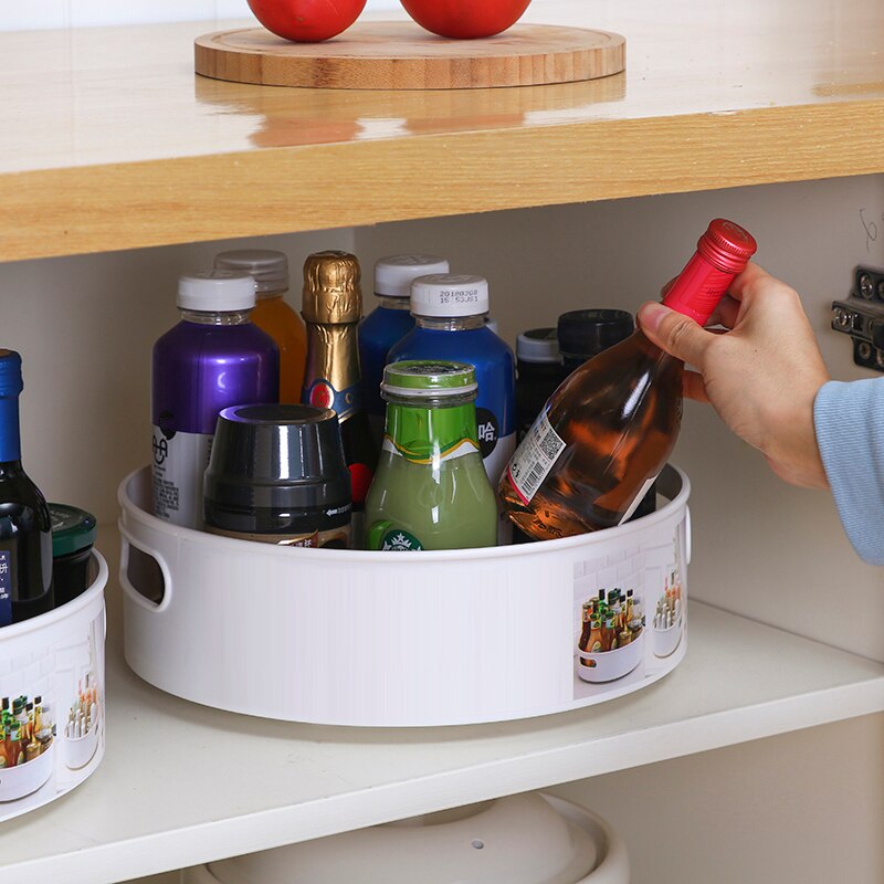 Non-Slip Rotating Storage Tray Multifunctional Plastic Storage Boxs Desktop Kitchen Candy Box Organizer Home Products Supplies