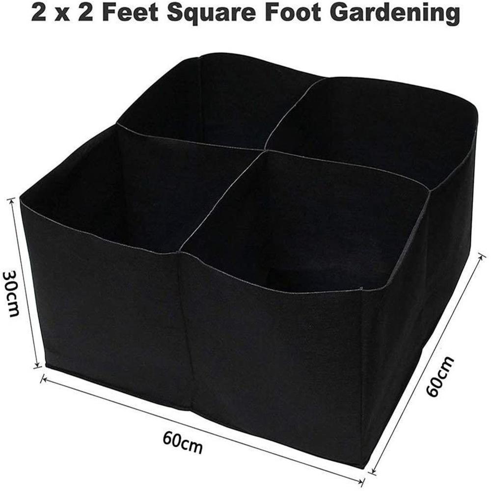 4-Hole Rectangular Container Planting Bag Grow Bag Fabric Garden Plant Bed Vegetable Plante Seedling Planter Potted Plant Bag