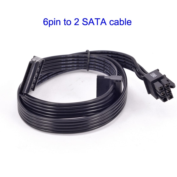 PCIe 6Pin Male to 2 / 3 / 4 SATA Power Supply Cable for Seasonic Focus Plus Platinum FOCUS+ Series 850PX 750PX 650PX 550PX PSU: 6Pin to 2 SATA