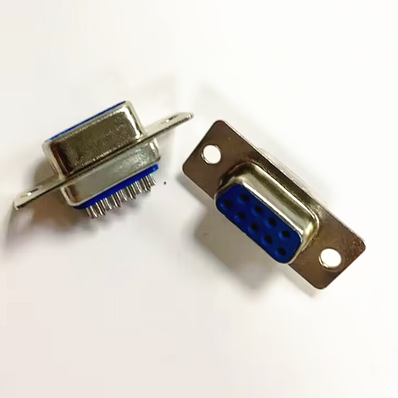10 unids/lote conector de puerto serie RS232 DB9 enchufe macho y hembra/conector de clavija adaptador de enchufe COM RS232 de cobre de 9 pines: Plata