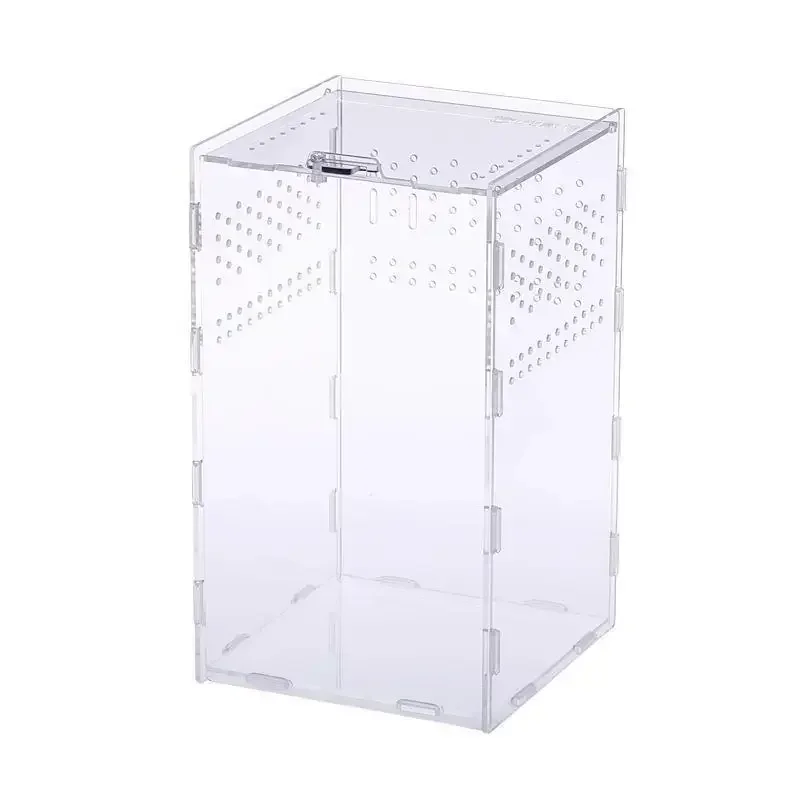 Acrílico transparente réptil terrário caixa de reprodução gaiola tartaruga nano arboreal tarântula gabinete querido dragão répteis habitat