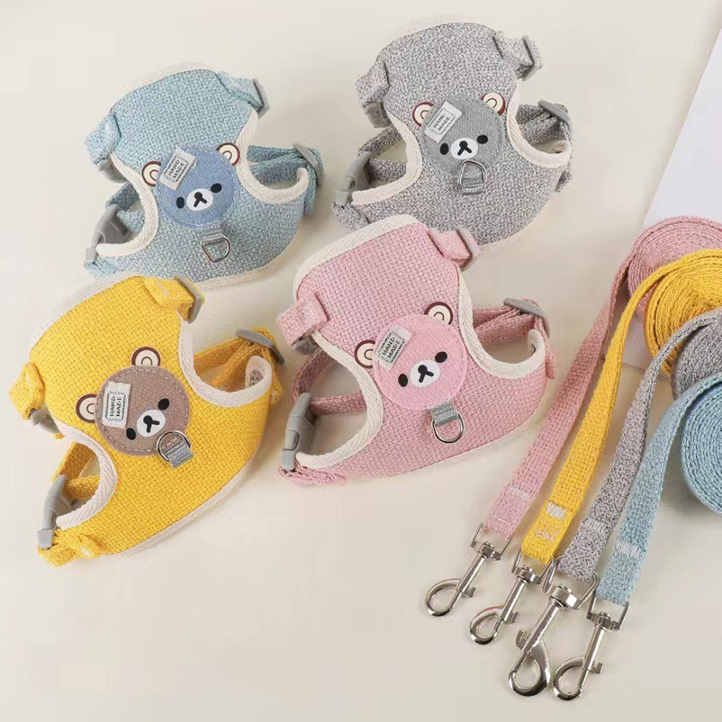 Correa para perro Winnie the Pooh, arnés para gato, perro que camina, perro pequeño, chaleco de peluche, arnés estilo, suministros para mascotas