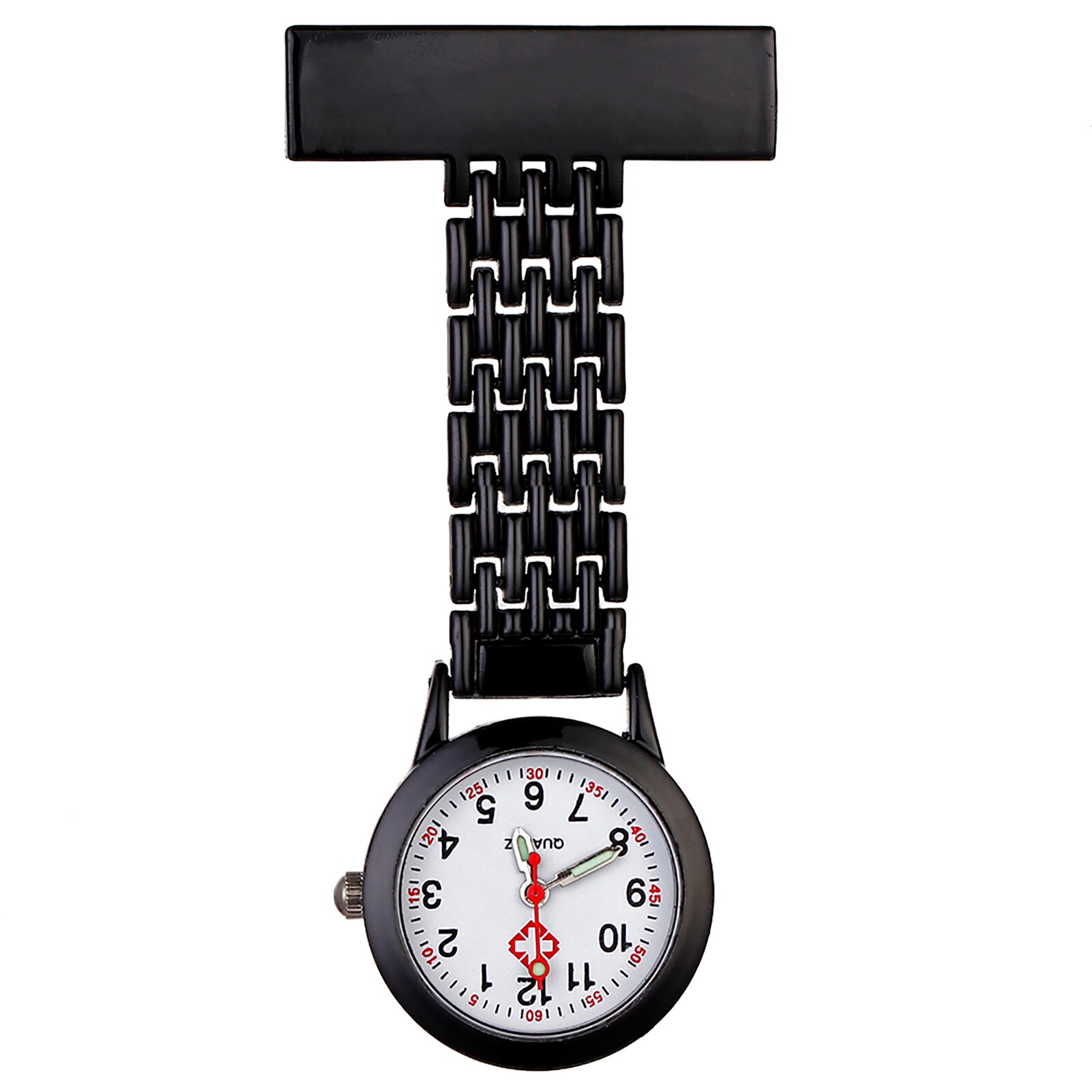 Nurse Quartz Horloge Broche Pocket Broche Verpleegkundige Pocket Verpleging Horloge Quartz Horloge Decor Accessoire Verpleegkundige Zakhorloge: Black