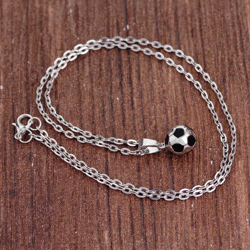 Trendy Voetbal Link Chain Voetbal Charm Ketting Hanger Goud Kleur Sport Bal Sieraden Mannen Jongen Kinderen Hanger Ketting