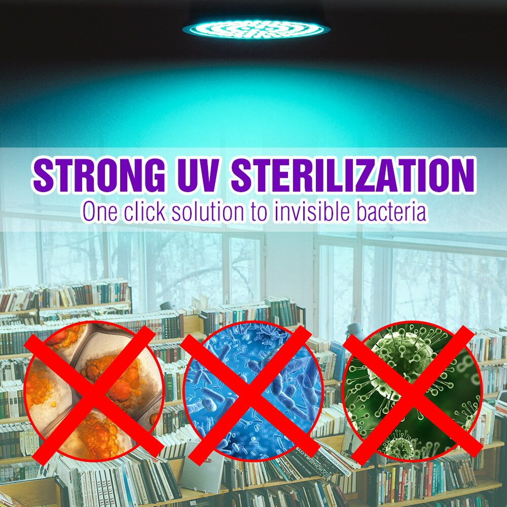 WENNI E14 UVC LED Lamp E27 Bactericidal Lamp GU10 UV Sterilizer LED Bulb MR16 Ultraviolet LED Disinfection Light Bulb Amuchina