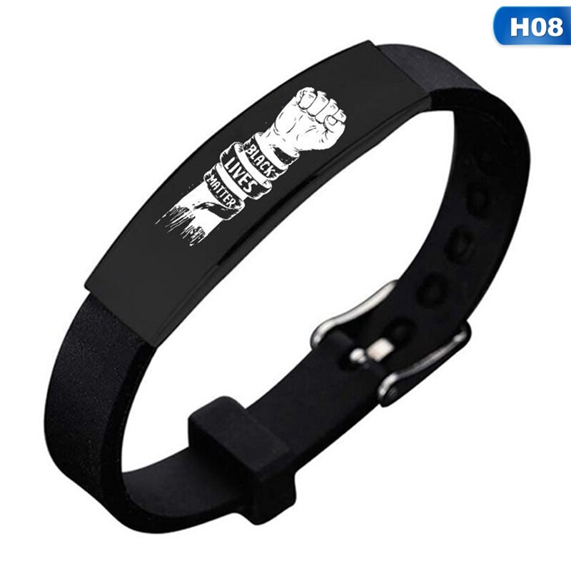 Zwart Leven Kwestie Armband Verstelbare Silicagel Polsbandje: BL5872H08