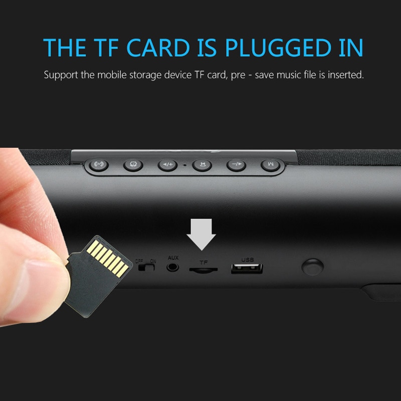 Bluetooth Boombox Subwoofer speaker 20W soundbar TV Alarm Clock Display Bookshelf Speaker Column Loudspeaker TF/Aux for Computer