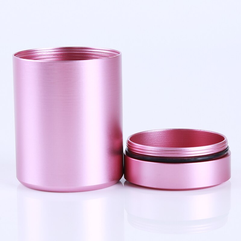 Mini Tea Cans Herb Stash Jar Tea Coffee Storage Box Airtight Smell Proof Container Stainless Steel Tea Caddies Box: pink
