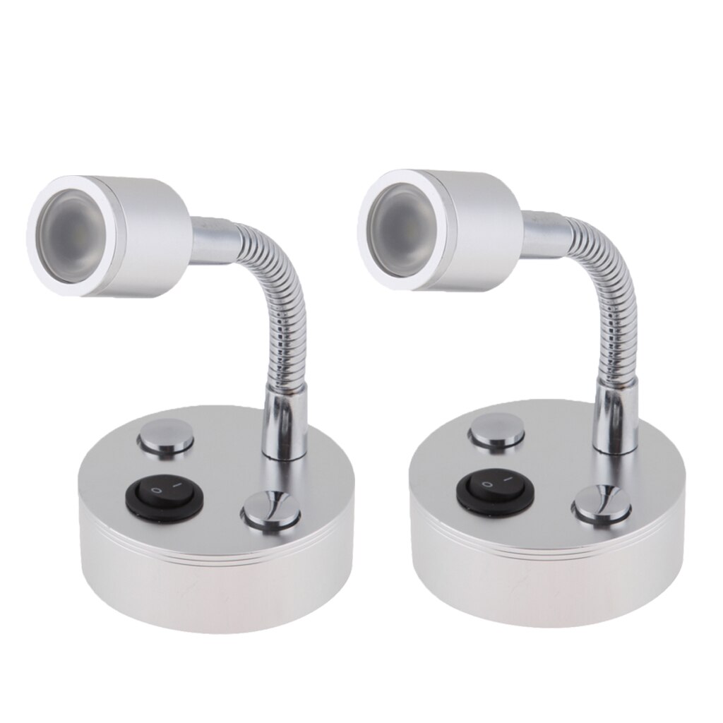 2 Pcs Boat LED Reading Light Reading Lamp LED Bed Light Wall-Mounted 12V/1W For RV Marine Motorhome Yacht Etc Boat Accessories