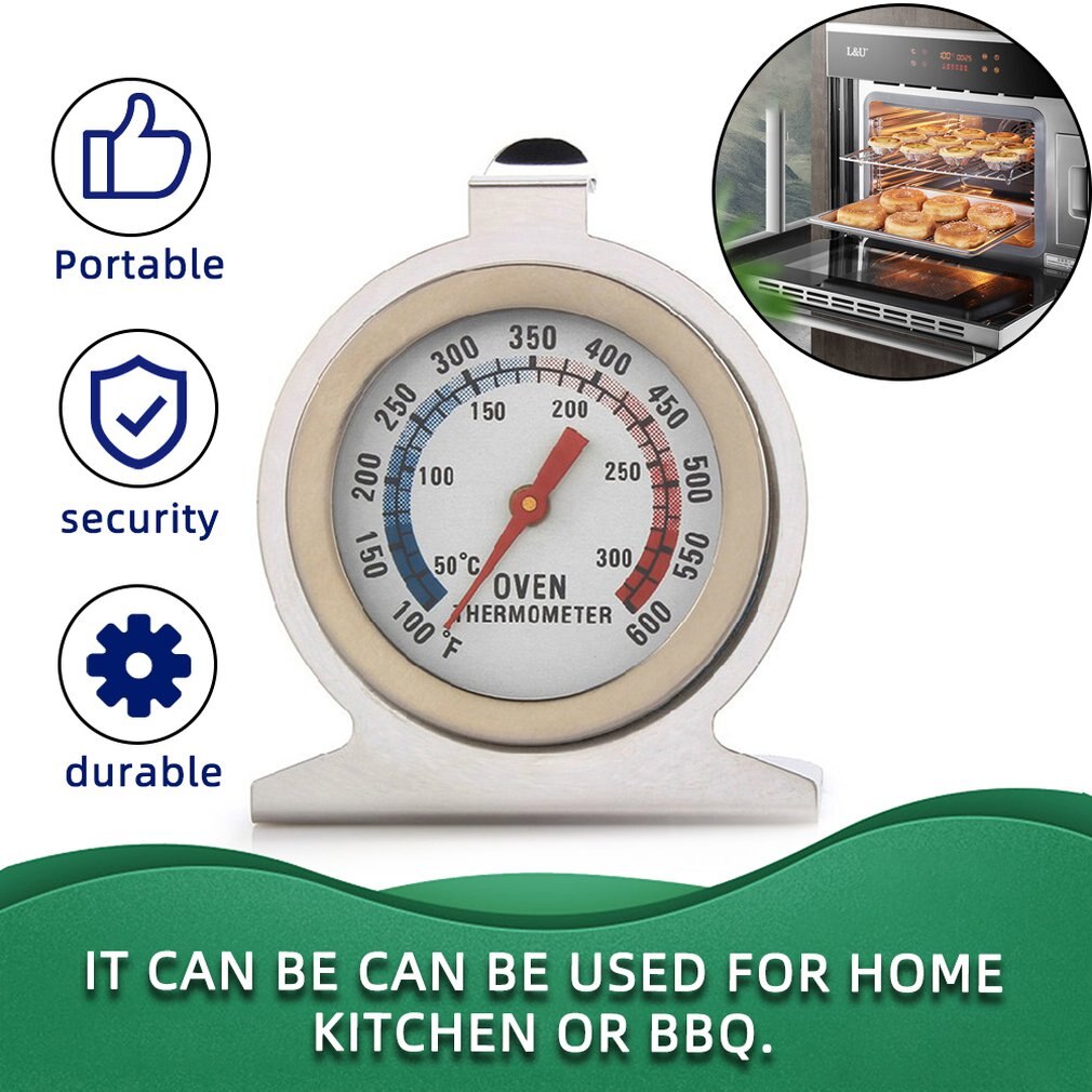 Roestvrijstalen oventhermometer kookvoedsel vlees wijzerplaat temperatuurmeter keuken oventhermometer meetinstrument keukengadget