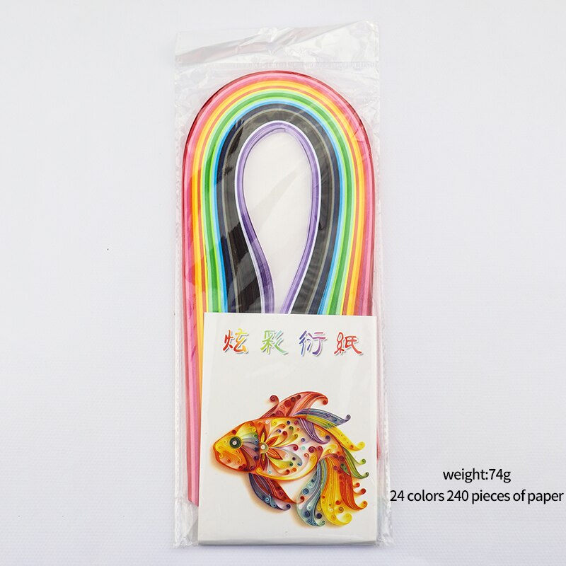 Tiras de papel de colores para manualidades, papel cambiable para manualidades, 12/24/36 colores, Material de Origami, tiras decorativas hechas a mano: 24colors-240strips