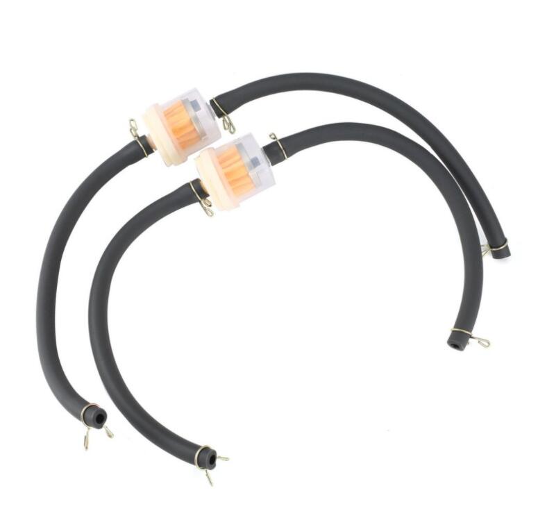 2pcs Motorcycle Fuel Filter Universal Scooter motorcycle 6mm Inline Gas Petrol Liquid Fuel Filter Hose With 4 Clips