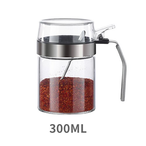 Glas køkken krydderi flaske stor diameter paprika salt peber krydderier arrangør krukke madlavning krydderi beholder tilbehør: Gennemsigtige (s)