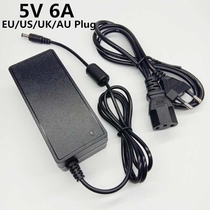 5 V 6A 5V6A Universele Voeding Adapter 5 V 5Volt Converter Ac Dc Adapter Eu Ons Uk au Plug Kabel 5.5*2.1-2.5Mm