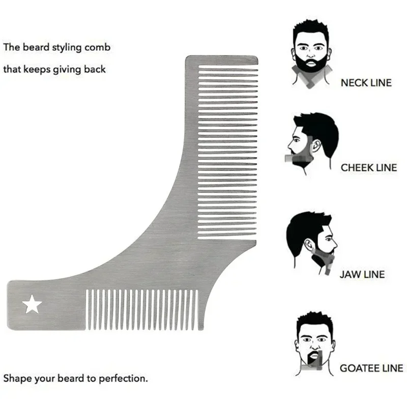 Beard Modeling Ruler Shaping Styling Template Comb Rotatable Men'S Beauty Tool For Hair Trimming Moustache Barber