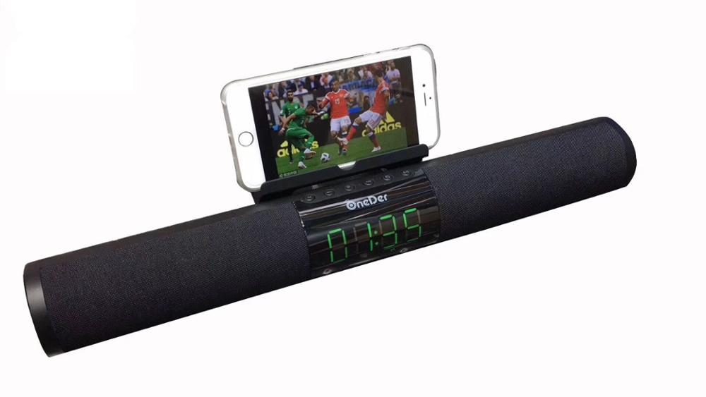 Bluetooth Boombox Subwoofer speaker 20W soundbar TV Alarm Clock Display Bookshelf Speaker Column Loudspeaker TF/Aux for Computer: Black