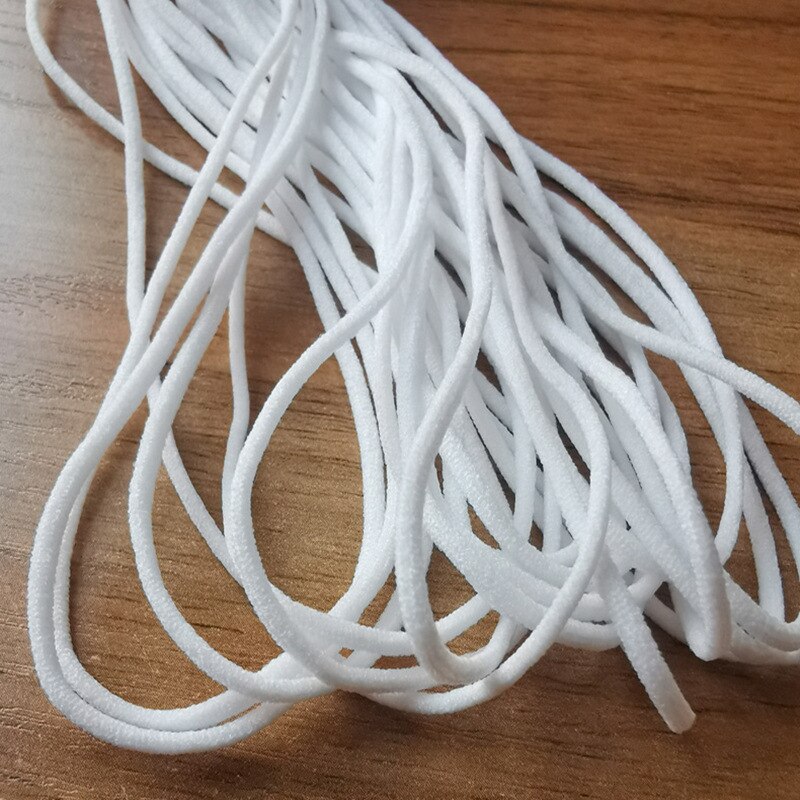500/300/200m bandes élastiques pour masques, longueur de couture, largeur, cordon élastique blanc, épaisseur de couture, 3mm accessoires de couture diy