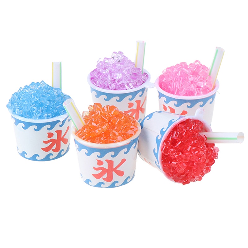 Losowe 1pc śliczne Dollhouse miniaturowe napoje kubeczki robić lodów zestaw Model udawaj zagraj w mini jedzenie dopasowanie bawić się Dom akcesoria dla lalki