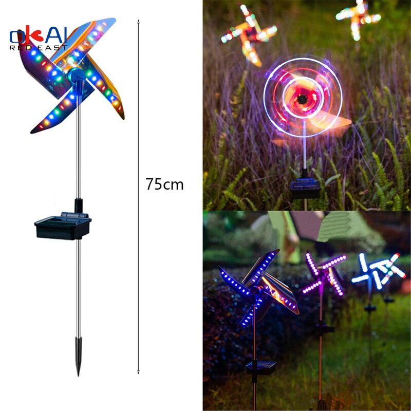 LED Spot Light Garden Path Landscape Lights Ground Light Outdoor Decorative Windmill Waterproof Night Light