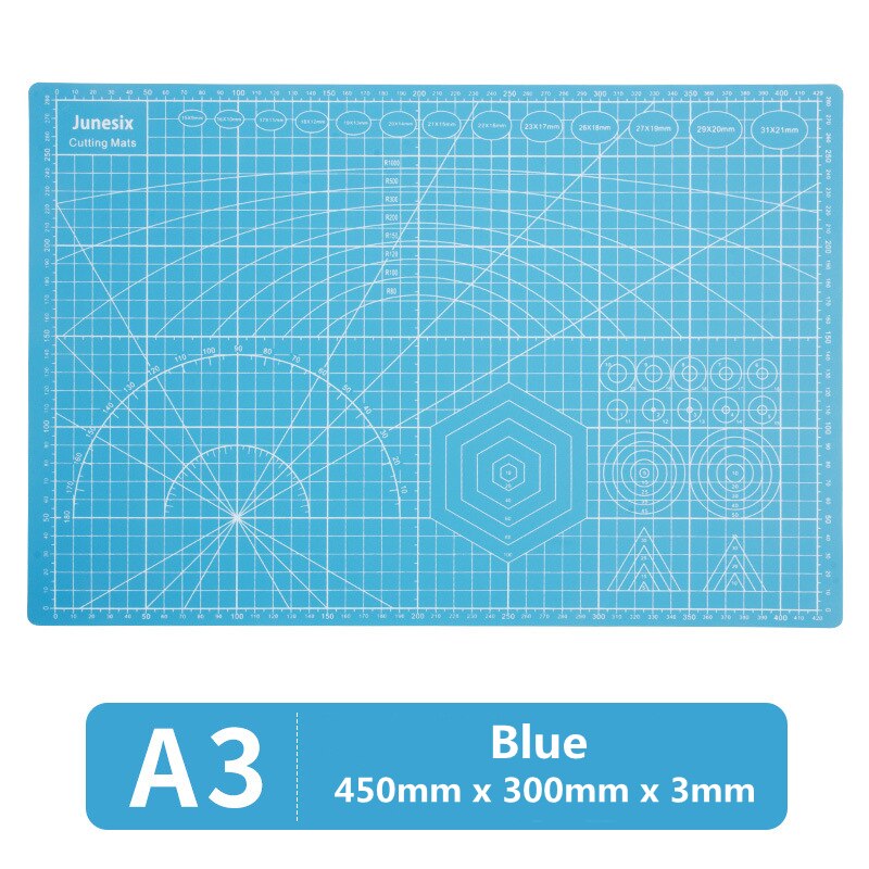 A3 A4 A5 Double Face PVC Tapis De Coupe Auto-Guérison Compatible Lame Rotative Marteau Trou Poinçons ARTISANAT CUIR BRICOLAGE Outils De Couture: A3 Blue