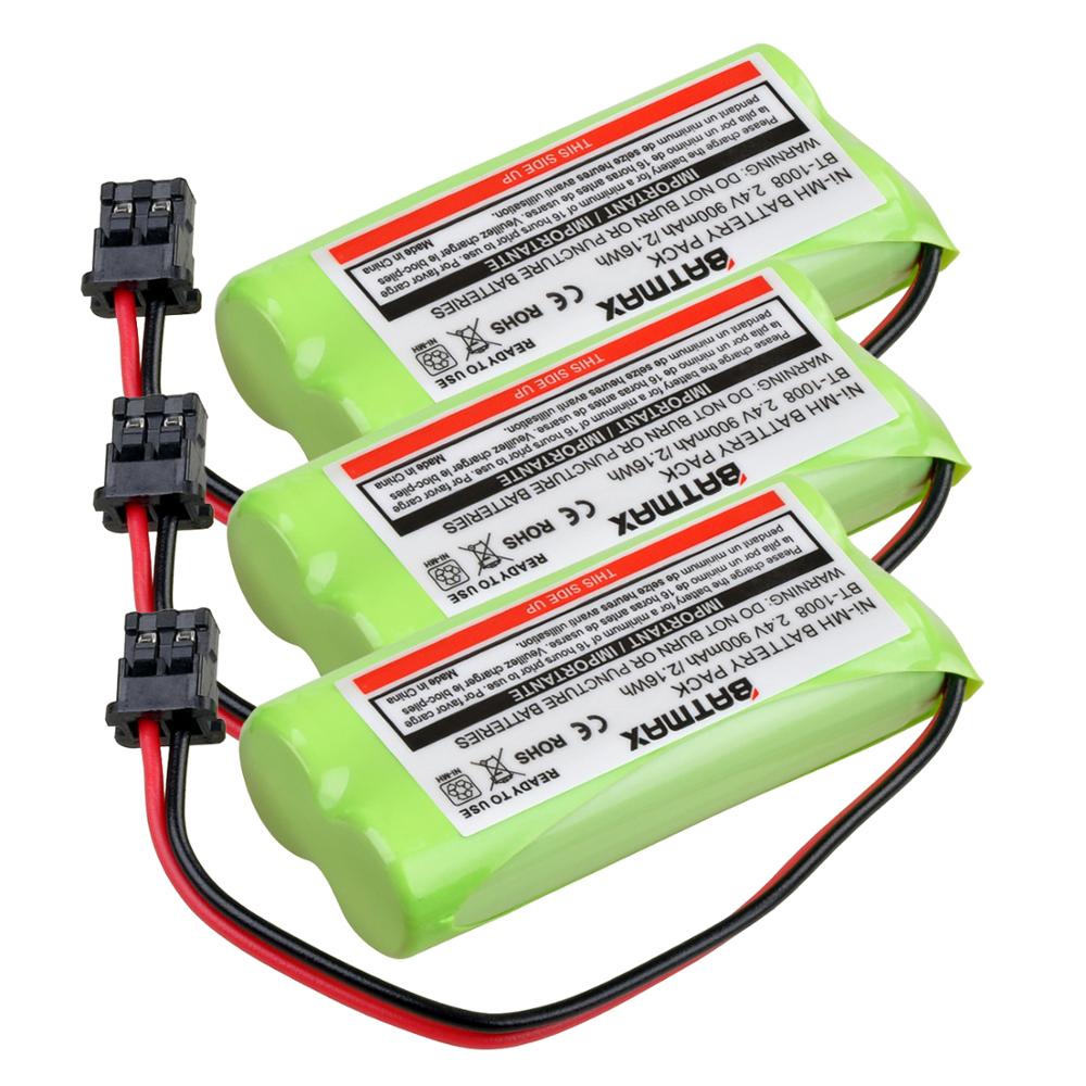 2.4v 900mAH Ni-MH Rechargeable Battery For Uniden BT-1008 BT-1016 BT-1021 BT-1025 BT1021 BT1025 CPH-515B: 3 battery