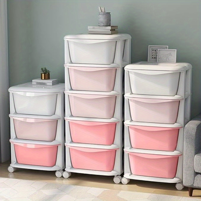 3/5 layer Drawer Style Multi-layer Storage Cabinet, Durable Plastic Storage Cabinet, Easy To Assemble in Bedrooms, Saving Space