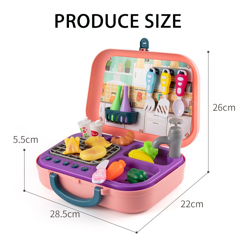 Kinderen Pretenderen Speelhuis Rollenspel Speelhuis Speelgoed Draagbare Plastic Koffer Gereedschap Baby Koken Keuken Educatief Speelgoed
