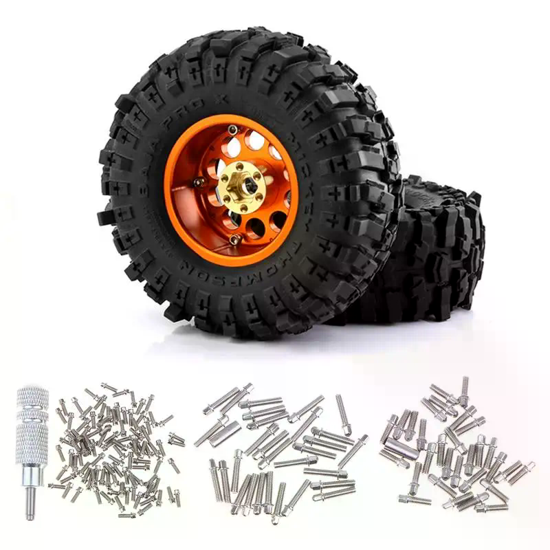 Lock Crawler Wheel Rims! Wheel Hub M2 Steel Scale Beadlock Ring Screws 1.9 Wheel Rims With Wrench Tool