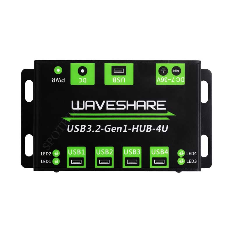 Industrieller USB-HUB USB3.2 Gen1 One-To-4U Onboard 7~36V DC-Stromanschluss für Multi-Systeme