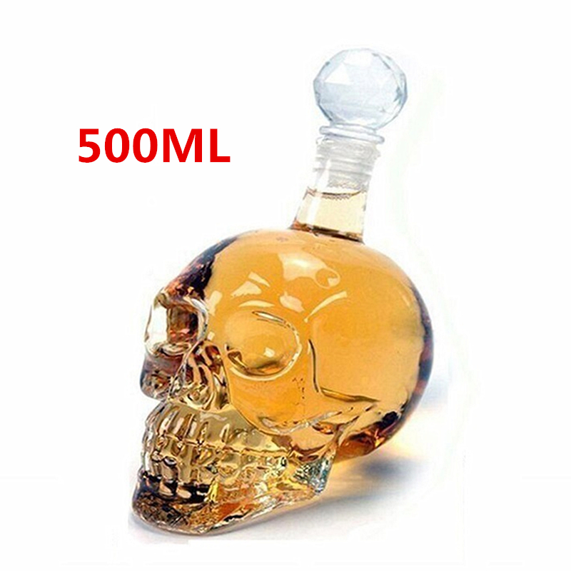 Dödskalle glas whisky vodka vin kristall flaska sprit koppar transparent vin drickskoppar bar hem: 550ml