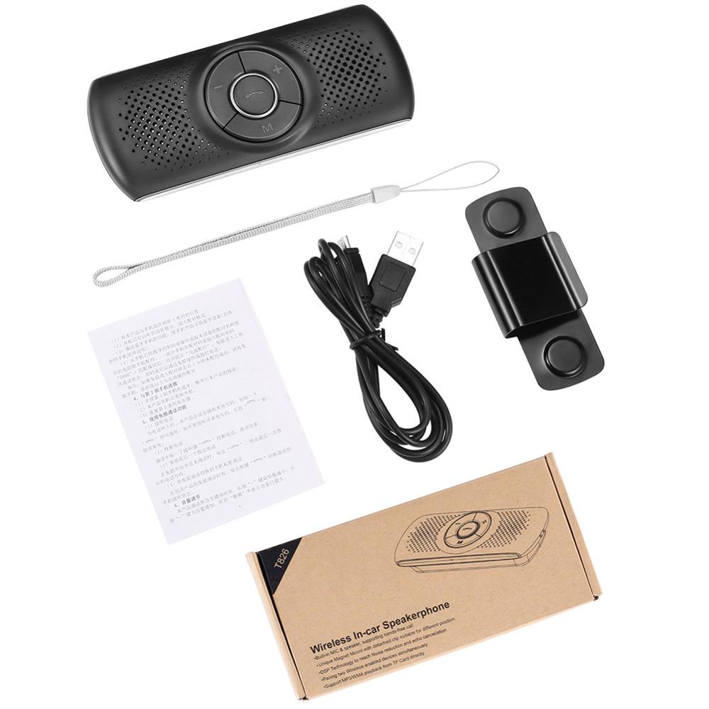 Juego de Kit inalámbrico con Bluetooth para coche manos libres, altavoz con visera multipunto para teléfonos inteligentes
