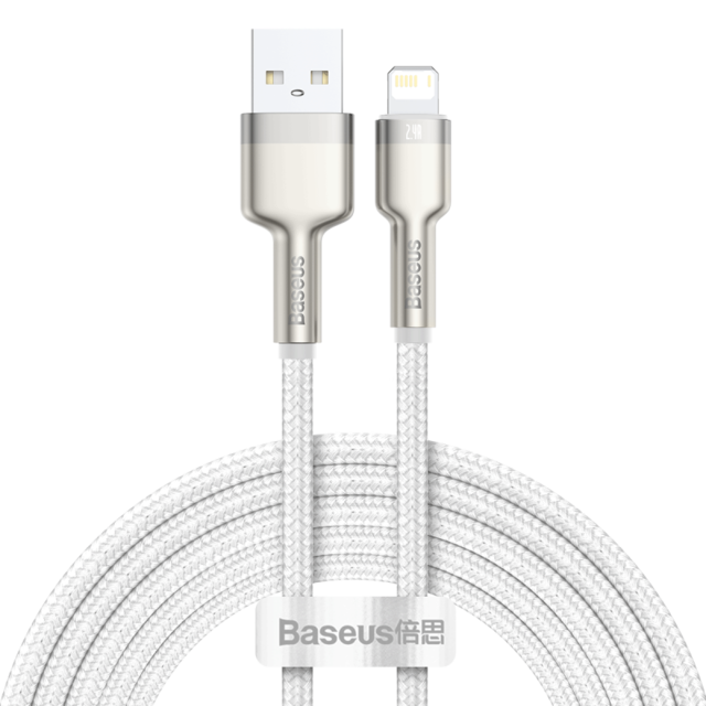 Baseus usb-kabel voor iphone 11, 12 pro max, xs, xr,  se 8 snel opladen voor iphone, oplader usb-kabel, datakabel, snoer voor ipad: Wit / 2m